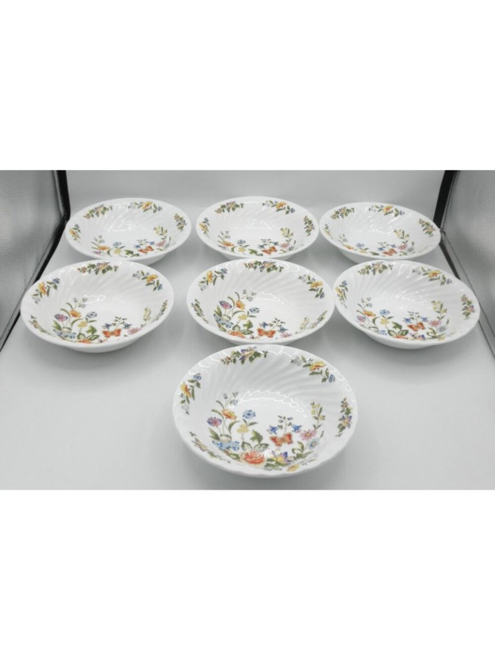Cottage Garden by John Aynsley & Sons Coupe Cereal Bowls Set of 7 Pattern AYNCOG - Picture 7 of 7
